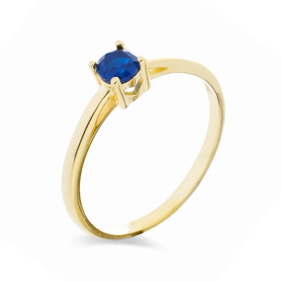 Anillo de Plata de Ley 925 con Cuarzo Hidrotermal Lapislazuli acabado en oro amarillo 18K - Otieno