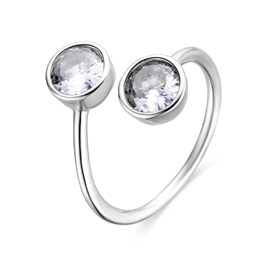 Anillo de Plata de Ley 925 y Circonita Brillante acabado en rodio - Abne