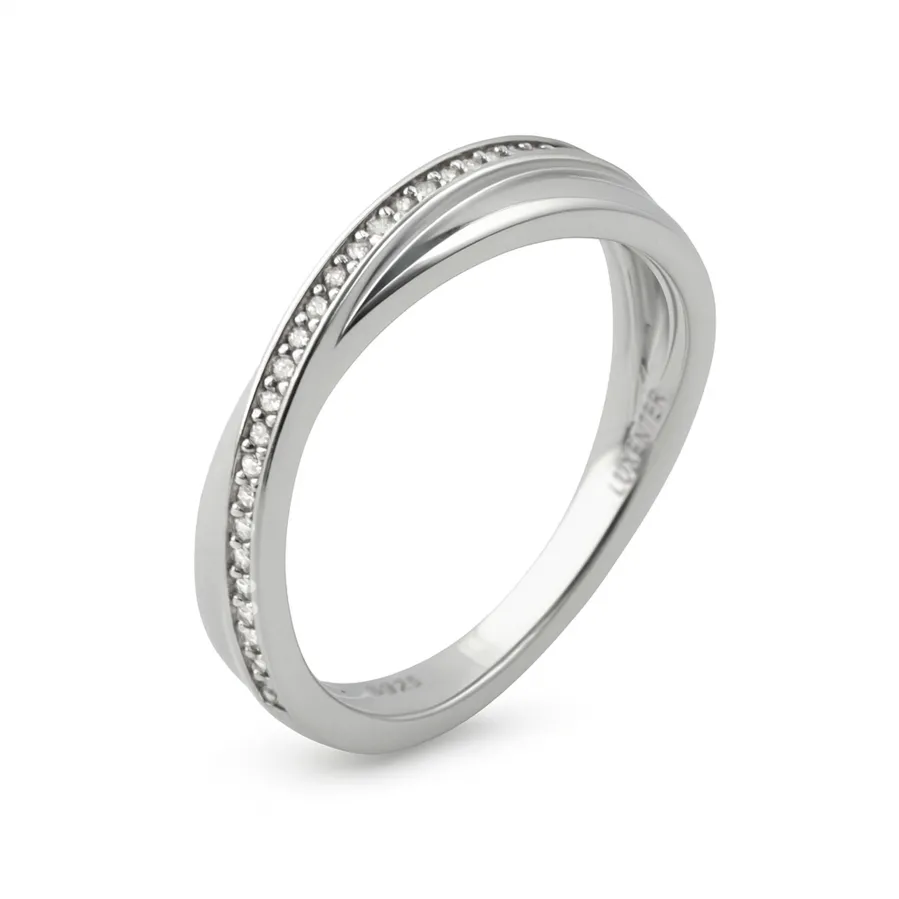 Anillo de Plata de Ley 925 y Circonita Brillante acabado en rodio - Tarmi