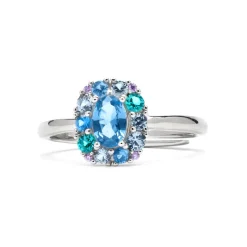 Anillo de Plata de Ley 925 y Circonita Rubí acabado oro amarillo de 18k - Mezay