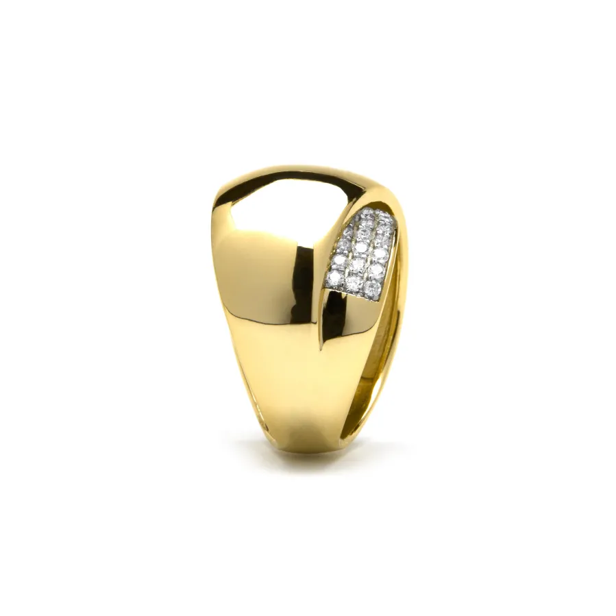 Anillo de Plata de Ley 925 y Circonita Brillante acabado oro amarillo de 18k - Copim