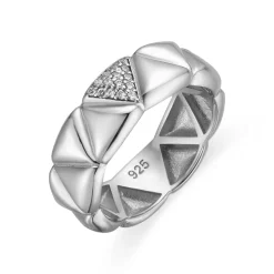 Anillo de Plata de Ley 925 y Circonita Brillante acabado rodio - Imwa