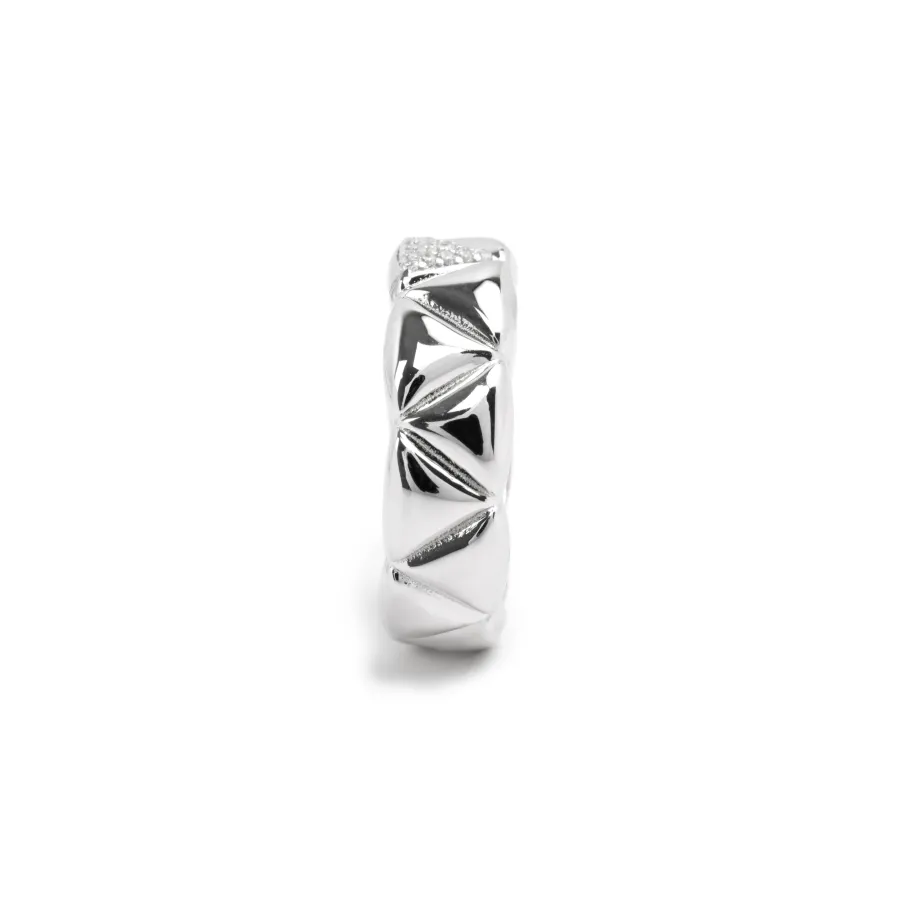 Anillo de Plata de Ley 925 y Circonita Brillante acabado rodio - Imwa