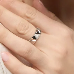Anillo de Plata de Ley 925 y Circonita Brillante acabado rodio - Imwa
