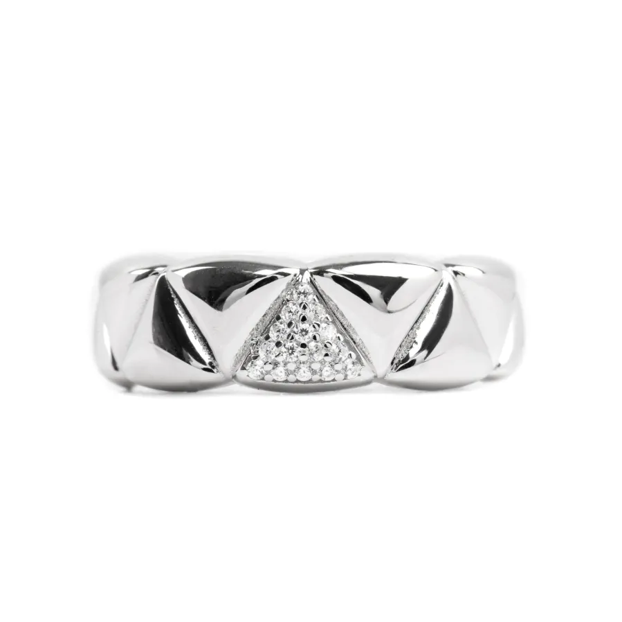 Anillo de Plata de Ley 925 y Circonita Brillante acabado rodio - Imwa