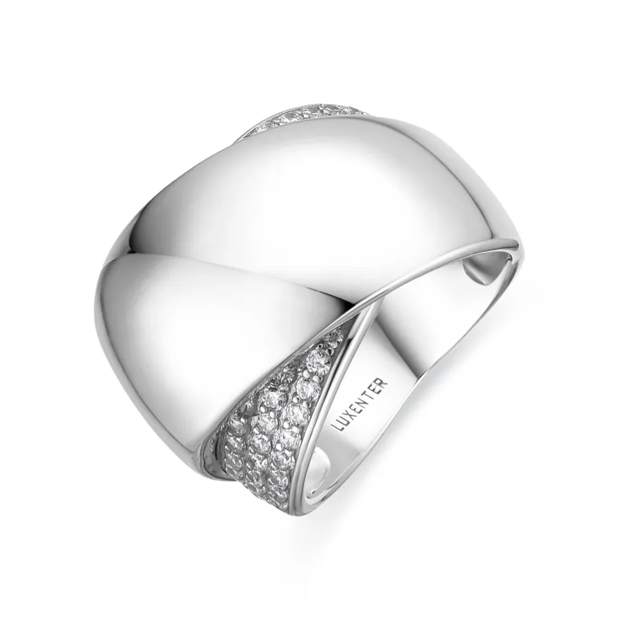 Anillo de Plata de Ley 925 y Circonita Brillante acabado rodio - Copim