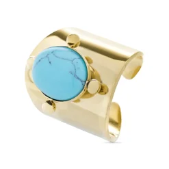 Anillo de Turquesa acabado en oro amarillo 18K- Kumora