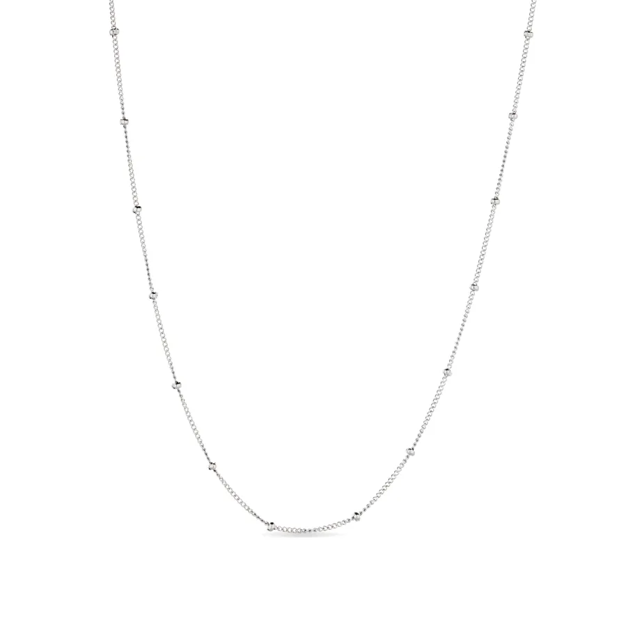 Cadena de 42cm de Plata de Ley 925 acabado en rodio - Amdi