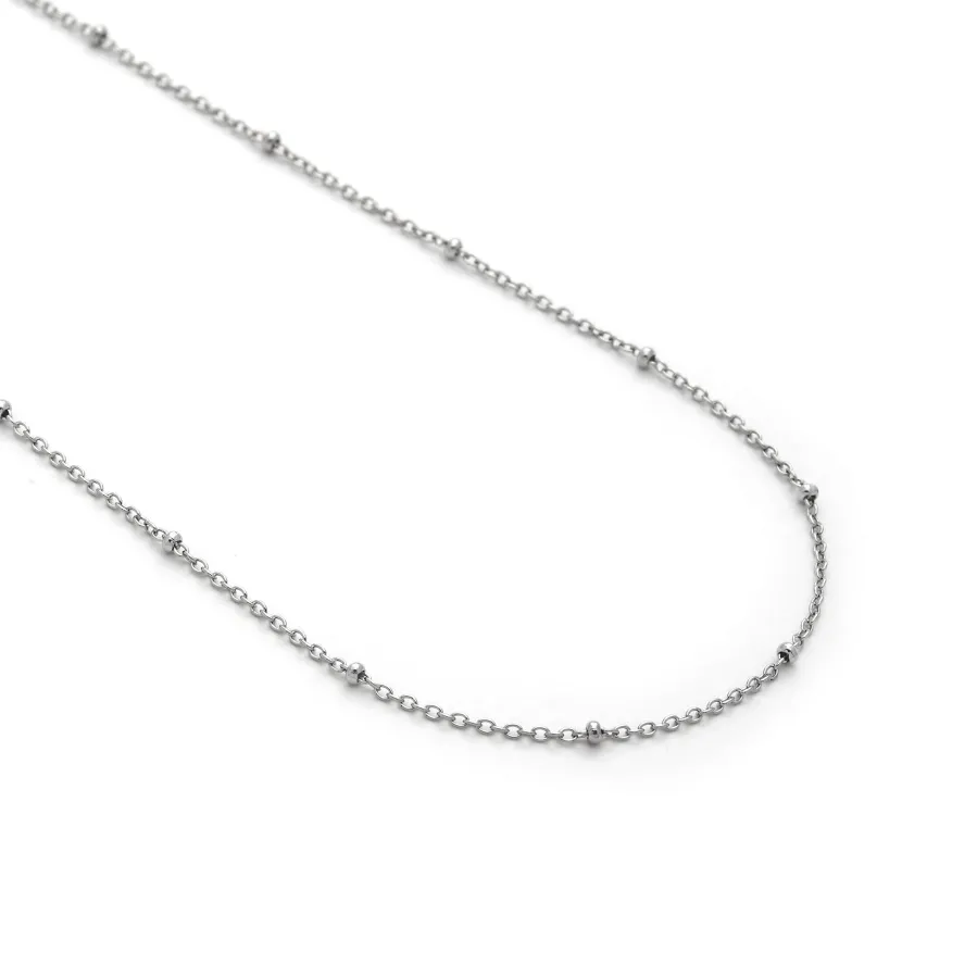 Cadena de 42cm de Plata de Ley 925 acabado en rodio - Amdi