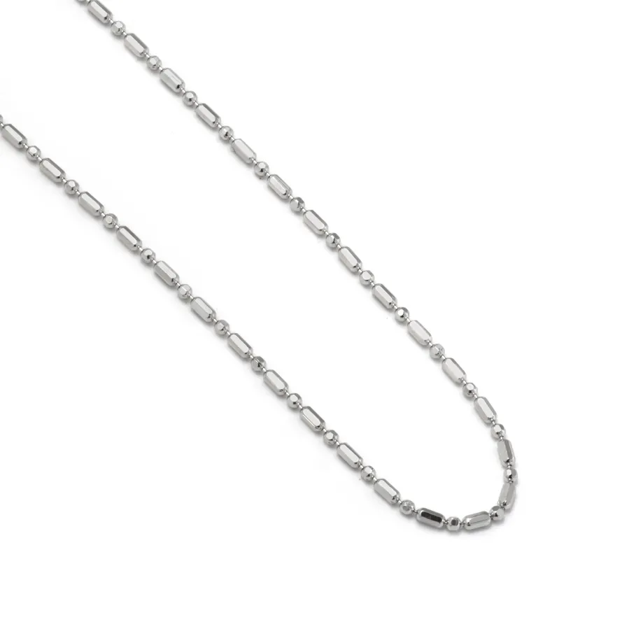 Cadena de 42cm de Plata de Ley 925 acabado en rodio - Sumga