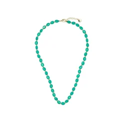 Collar acabado oro amarillo de 18k y Ojo de Gato Verde - Gorai