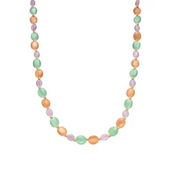 Collar acabado oro amarillo de 18k y Ojo de Gato Multicolor - Gorai