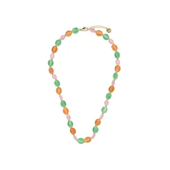 Collar acabado oro amarillo de 18k y Ojo de Gato Multicolor - Gorai