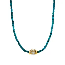 Collar acabado oro amarillo de 18k y Jade Verde - Hamco