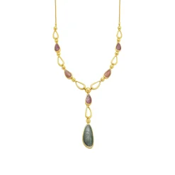 Collar acabado oro amarillo de 18k y Lacado Verde - Bolhy