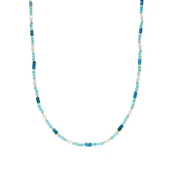 Collar acabado oro amarillo de 18k y Amazonita - Kico