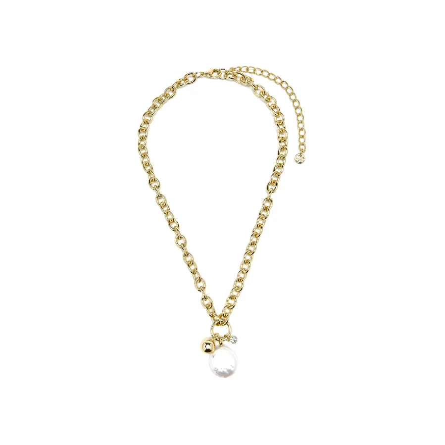 Collar acabado oro amarillo de 18k y Perla Blanca - Rinwe