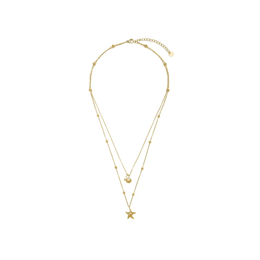 Collar acabado oro amarillo de 18k y Perla Blanca - Stik