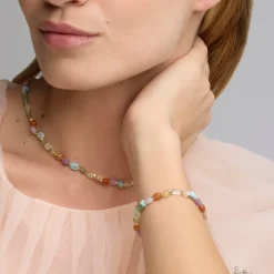Collar acabado oro amarillo de 18k y Multicolor Piedra Natural - Terma