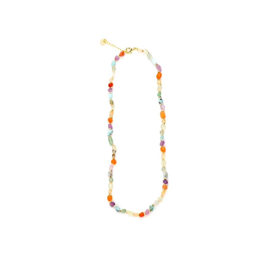 Collar acabado oro amarillo de 18k y Multicolor Piedra Natural - Terma