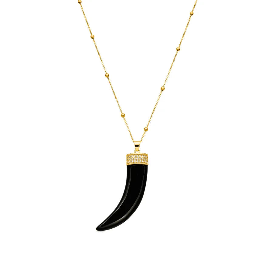 Collar acabado plata y Lacado Negro - Arhew