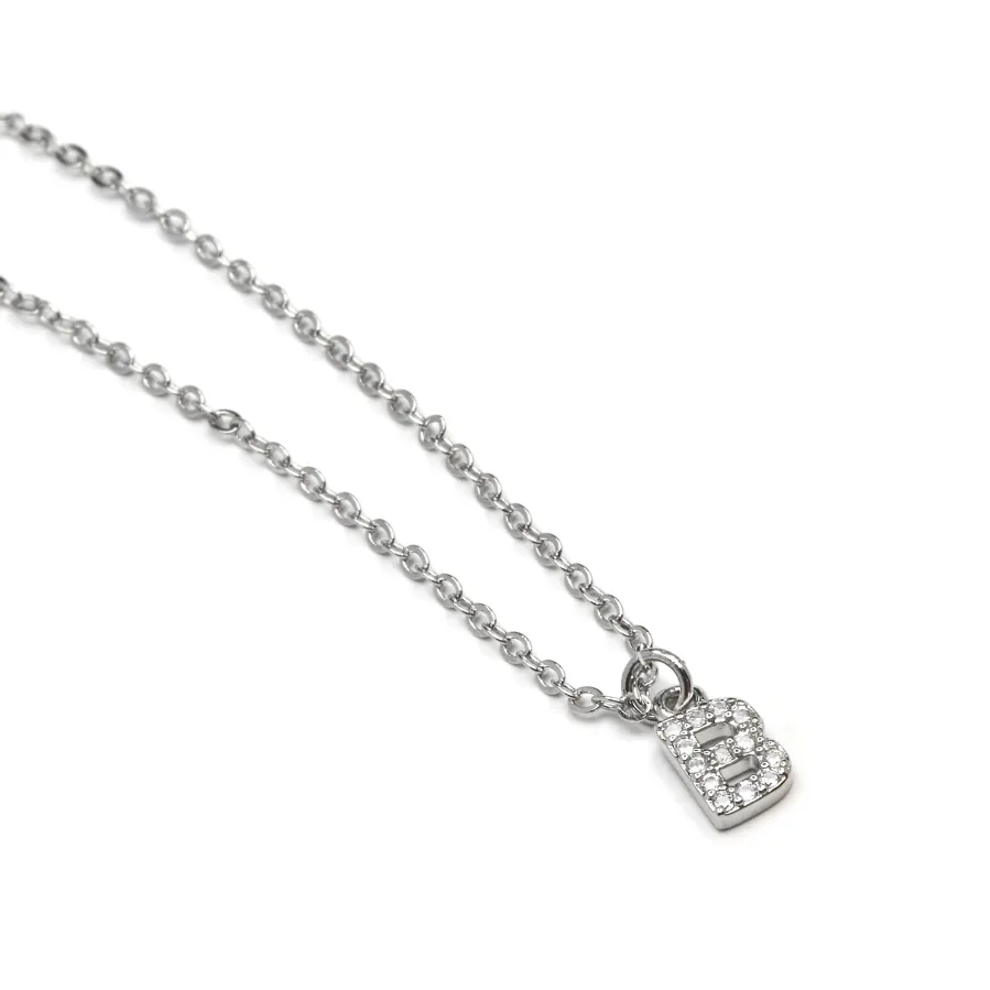 Collar con Circonita Brillante acabado plata - Alphabet