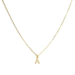 Collar con Circonita Brillante acabado oro 18k - Alphabet