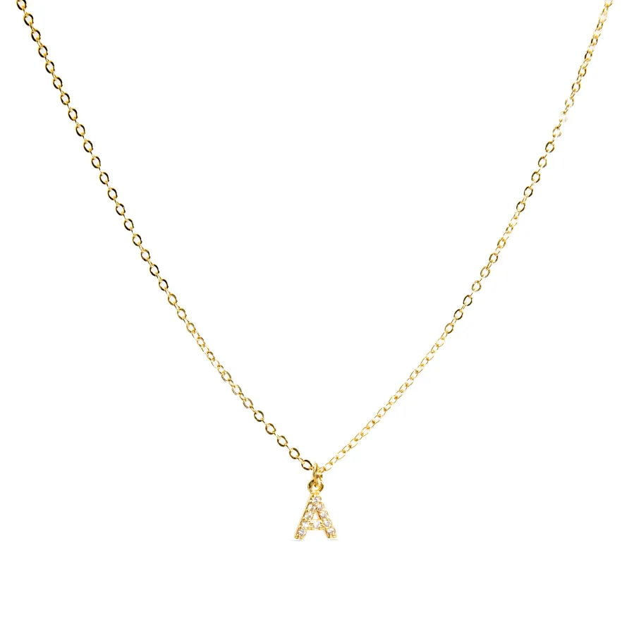 Collar con Circonita Brillante acabado oro 18k - Alphabet