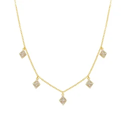 Collar con Circonita Brillante acabado oro 18k - Tingi