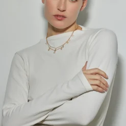 Collar con Circonita Brillante acabado oro 18k - Tingi
