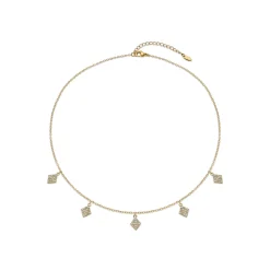 Collar con Circonita Brillante acabado oro 18k - Tingi