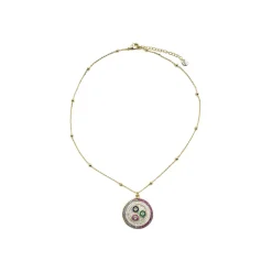 Collar con Circonita Multicolor acabado oro 18k - Purma