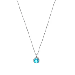 Collar con Circonita Topacio Azul acabado plata - Kada