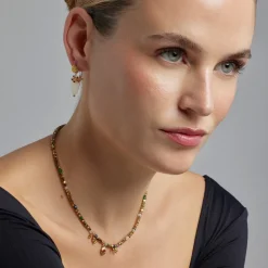 Collar con Cristal Multicolor acabado oro 18k - Damya