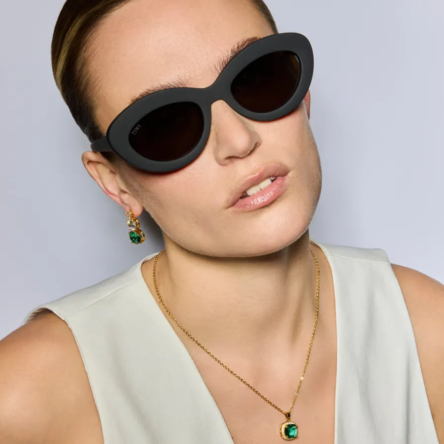 Collar con Cuarzo Hidrotermal Verde Paraiba acabado oro amarillo 18k - Kada