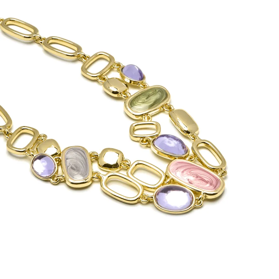 Collar con Lacado Multicolor acabado oro 18k - Laido