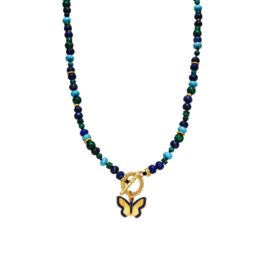 Collar con Lapislazuli Natural acabado oro 18k - Arru