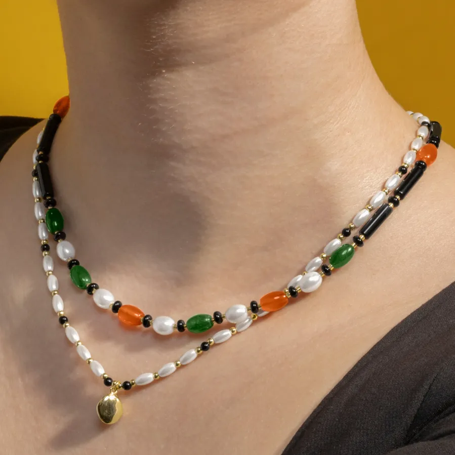 Collar con Perla Blanca acabado oro 18k - Zizi