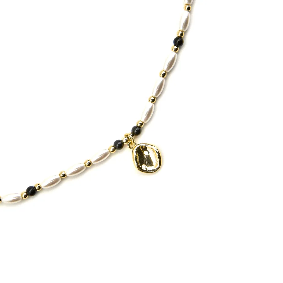 Collar con Perla Blanca acabado oro 18k - Zizi