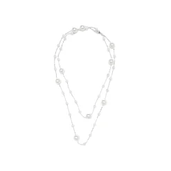 Collar con Perla Blanca acabado plata - Xyaz