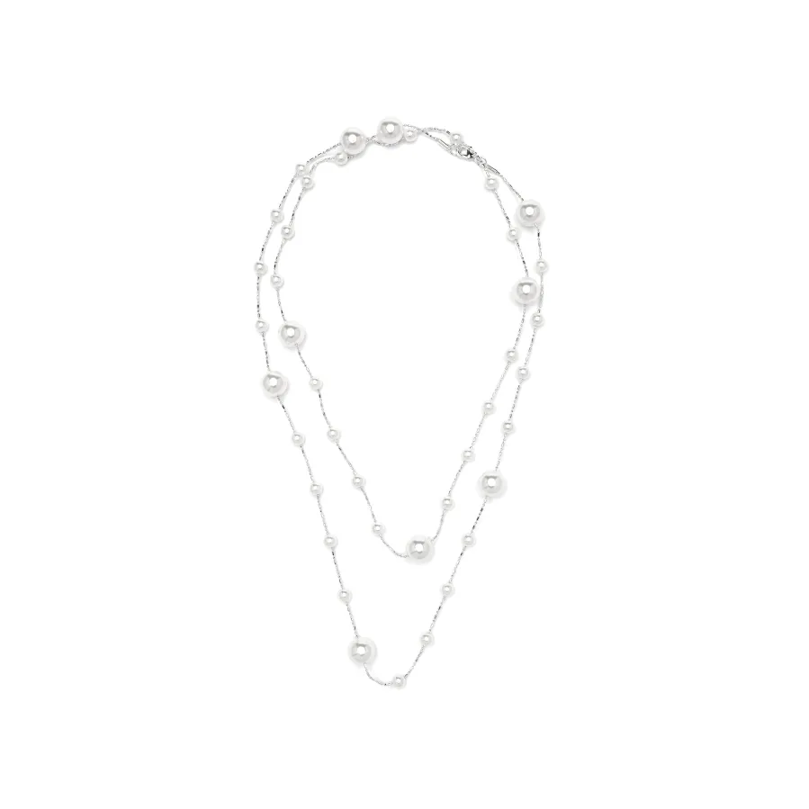 Collar con Perla Blanca acabado plata - Xyaz