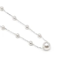 Collar con Perla Blanca acabado plata - Xyaz