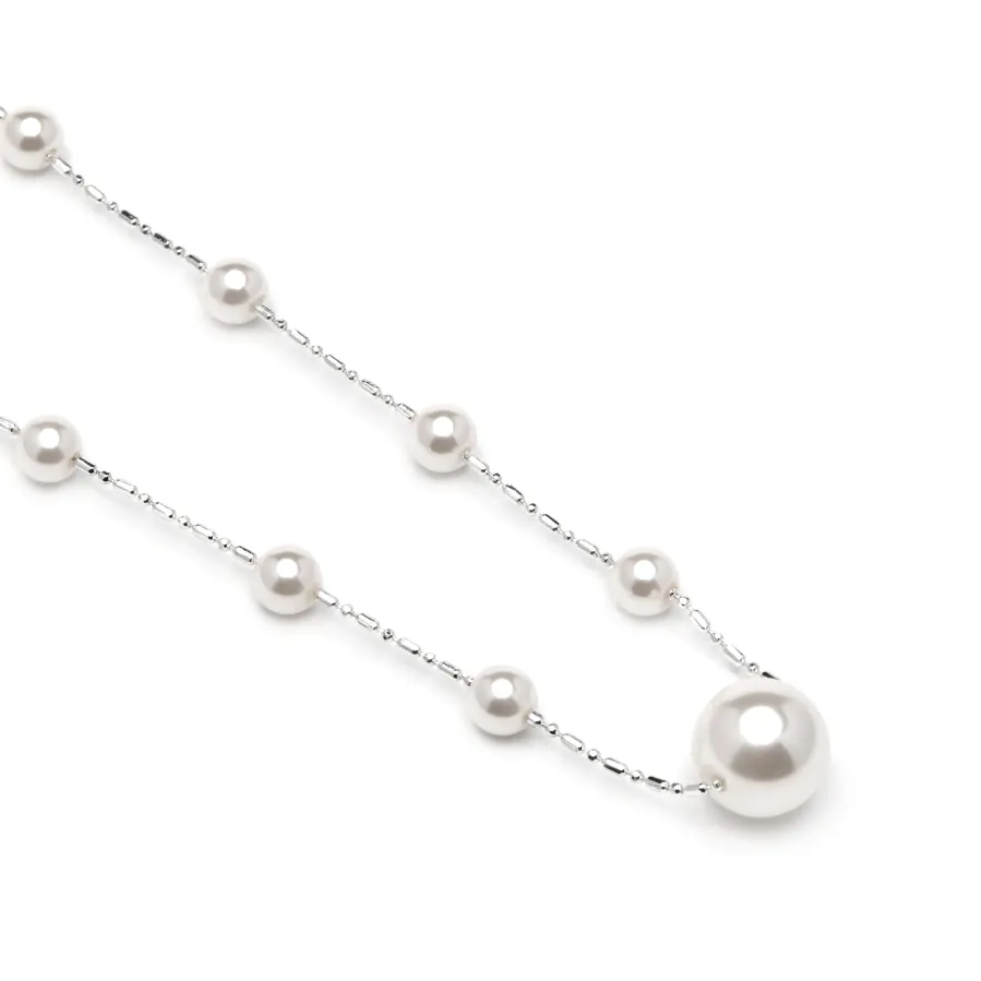Collar con Perla Blanca acabado plata - Xyaz