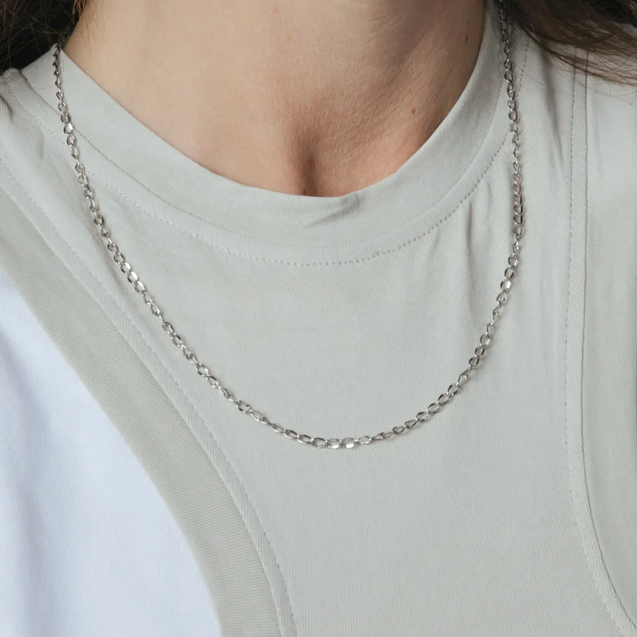 Collar de 50 cm acabado en rodio - Zalo