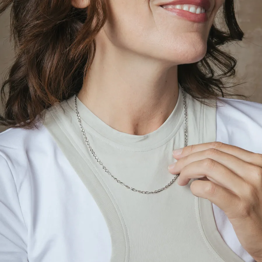 Collar de 50 cm acabado en rodio - Zalo