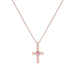 Collar de Circonita Amatista acabado en oro rosa de 18k - Dawon