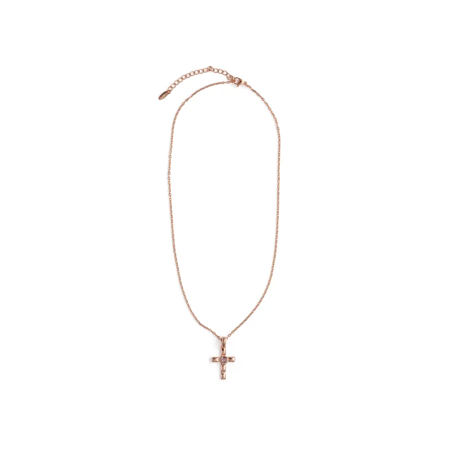 Collar de Circonita Amatista acabado en oro rosa de 18k - Dawon