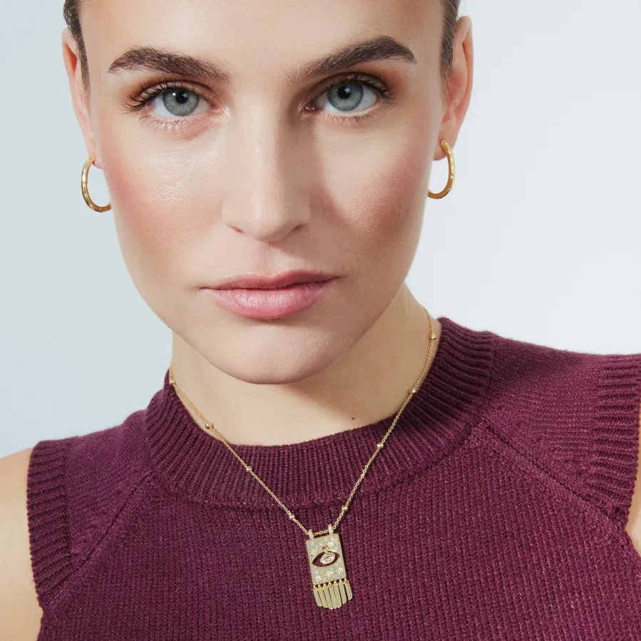 Collar de Circonita Brillante acabado en oro amarillo 18K - Sufariz