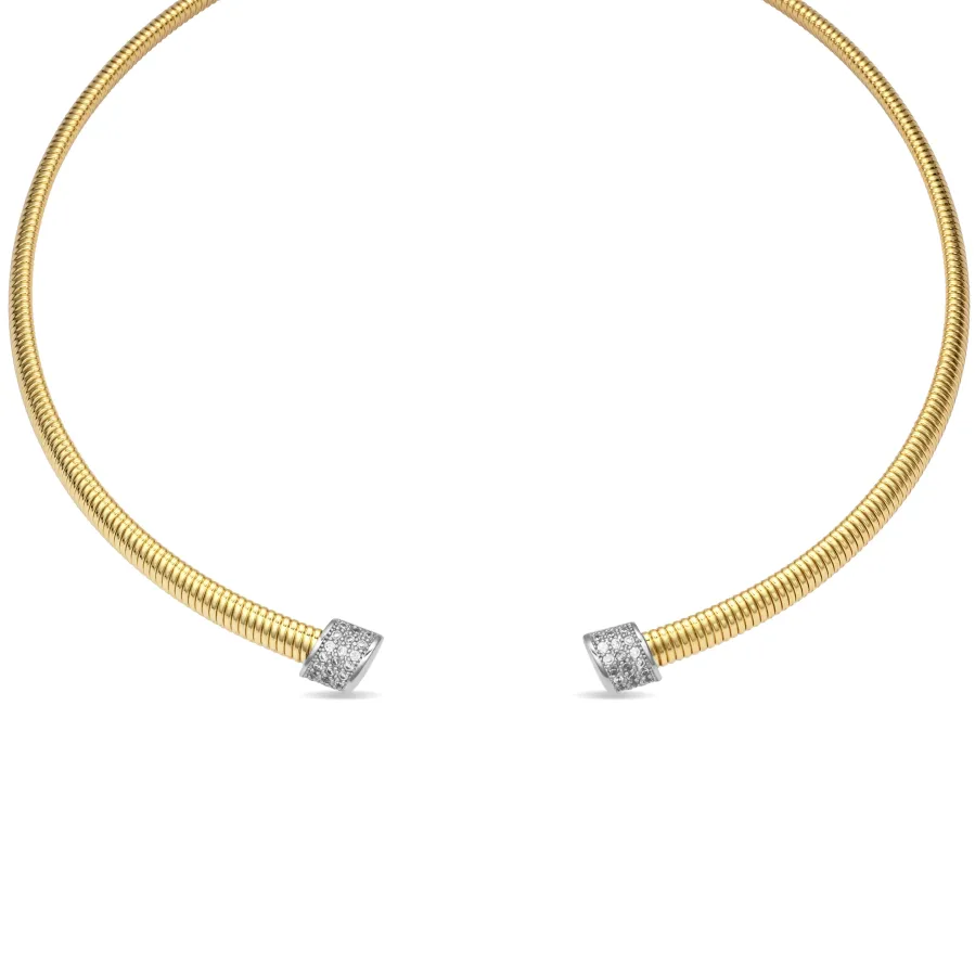 Collar de Circonita Brillante acabado en oro amarillo 18k - Thaura