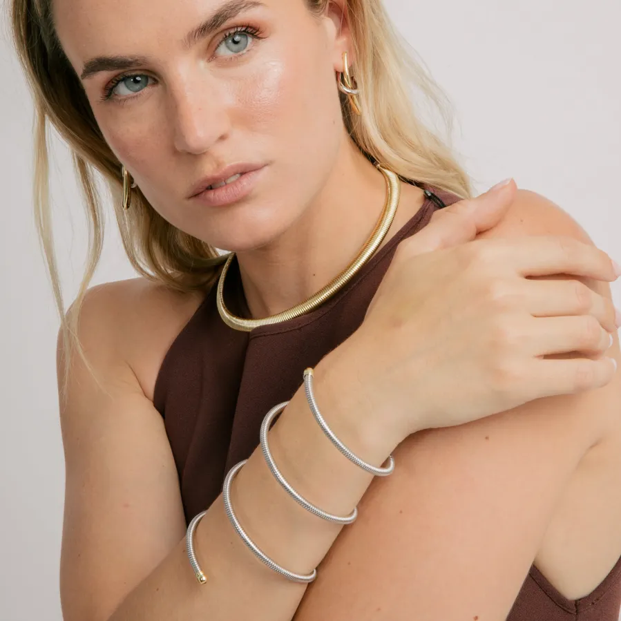 Collar de Circonita Brillante acabado en oro amarillo 18k - Thaura